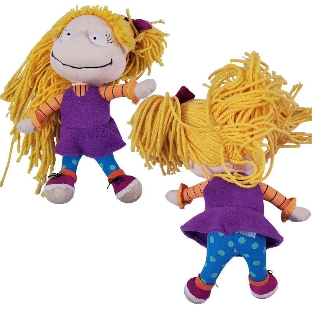 Vintage Nickelodeon Rugrats ANGELICA PICKLES 11" Tall Plush Stuff Doll